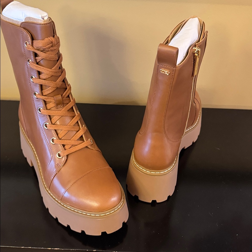 Michael Kors Brown Lace-Up Women's Boots - Picture 3 of 3
